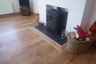 Engineered Oak plank with fireplace mitred detailing