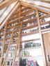 Gable End Bookcase  This fitted oak bookcase completely fills one wall in a study and was designed t