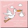 bÃ©bÃ© arrive! personalised baby girl announcement canvas