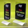 Imaginative table-top sign displays and menu holders