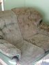 A half cleaned sofa - can you tell which half has been cleaned?