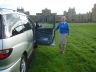 Robina Brown with her car at Blenheim Palace