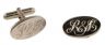 Hand Engraved Sterling Silver Cufflinks Script Intitials