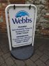 Pavement Sign for Webbs Motor Caravans