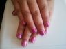 Shellac tutti frutti with pink glitter