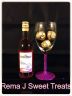 Handmade glitter wine/champagne glass, with wine 