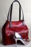 Hand incised cool contemporary leather handbag