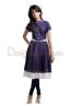 Navy blue embroidered anarkali