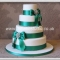 Classic 4 tier stack design which includes two offset diamante brooches