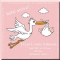 bébé arrive! personalised baby girl announcement canvas