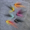A selection of salmon minitube flies, dressed on Grays Needle Tubes.