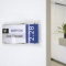 Curved door sign holder in tough polycarbonate - for paper inserts