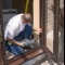 at work on a patio door