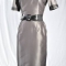 Grey satin pencil dress