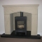 hand carved stone fireplace