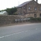 Dry stone wall reconstructed after a car accident.