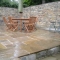 Stone steps, Indian stone patio and random stone wall.