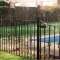 Railings around swimming pool