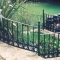 Railings around pond and gardens