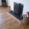 Engineered Oak plank with fireplace mitred detailing
