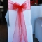 Red sash white spandex chair covers