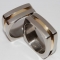 Titanium and gold wedding rings