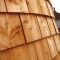 British Larch Shingles on Garden-Office Pod external Wall