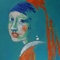 Girl With A Pearl Ear Ring - Blue Portrait Of A Woman