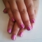 Shellac tutti frutti with pink glitter