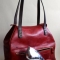 Hand incised cool contemporary leather handbag