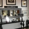 Black mosaic mirror and console table
