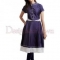 Navy blue embroidered anarkali