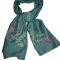 Green Scarf with Flower Embriodery Design