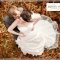 bride and groom in the bracken at May Hill