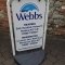 Pavement Sign for Webbs Motor Caravans